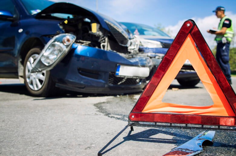 Road accident with smashed cars. Road accident with smashed cars.