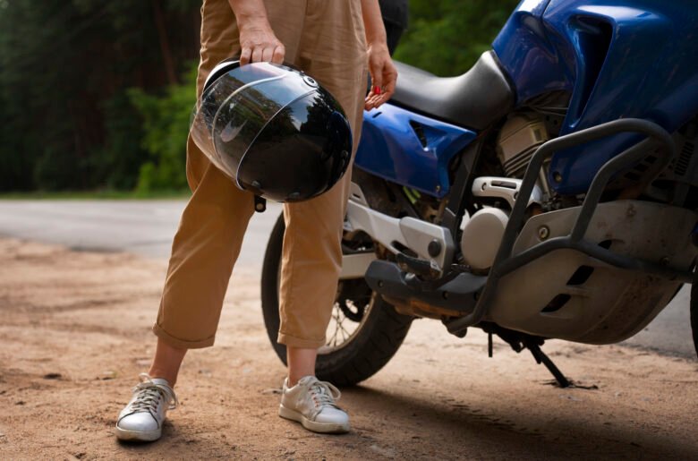 side-view-cool-old-woman-with-motorbike side-view-cool-old-woman-with-motorbike